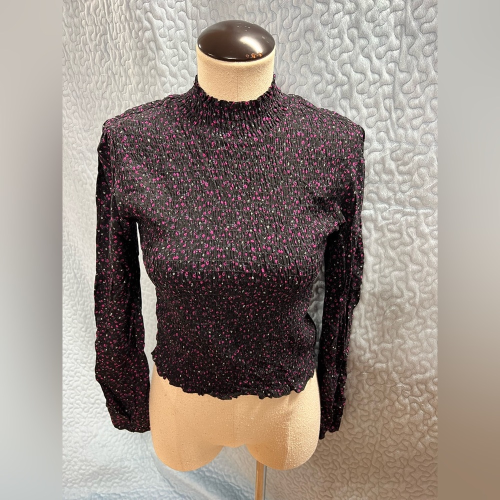 Floral print long sleeve fitted shirt